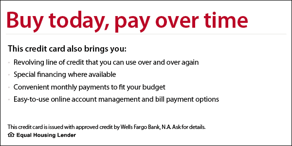 Credit card offer with payment options.