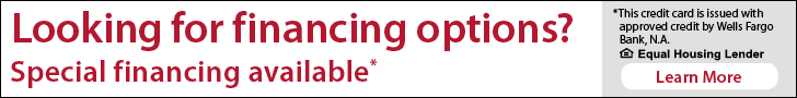 Financing options advertisement with learn more button.