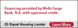 Financing by Wells Fargo, learn more button.