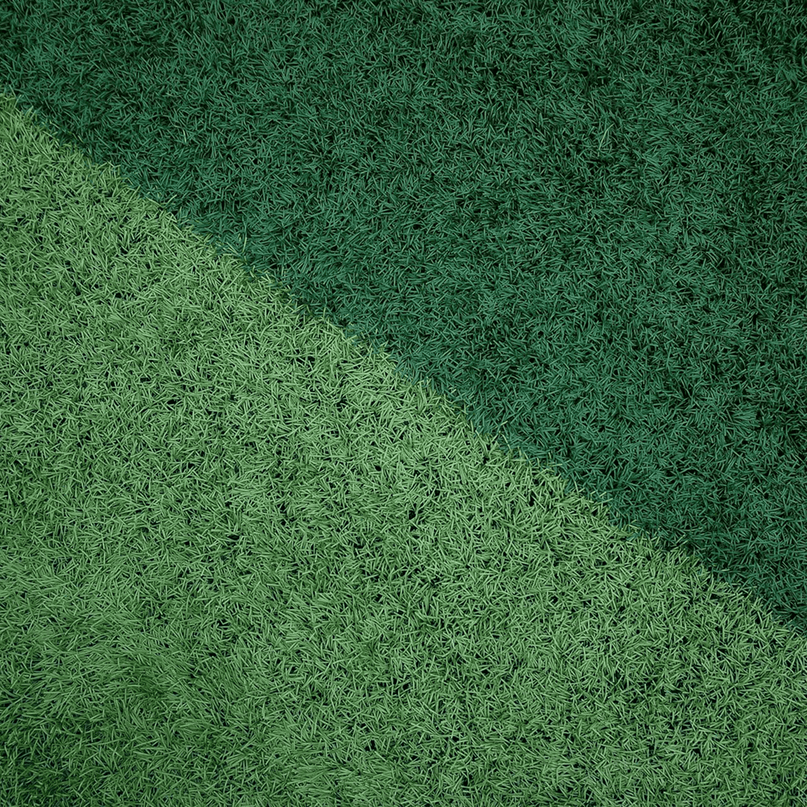 Two shades of green artificial grass.